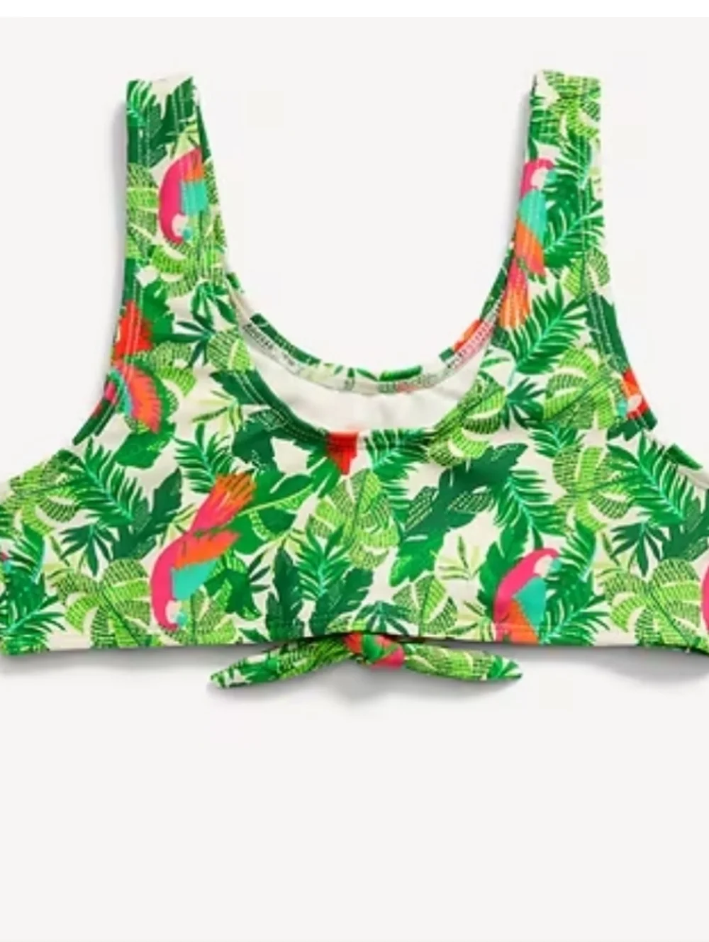 Old Navy Parrot Print Tie Front Bikini Set Girls NWT Large